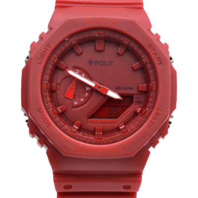 Red Stylish Polit Sports Watch